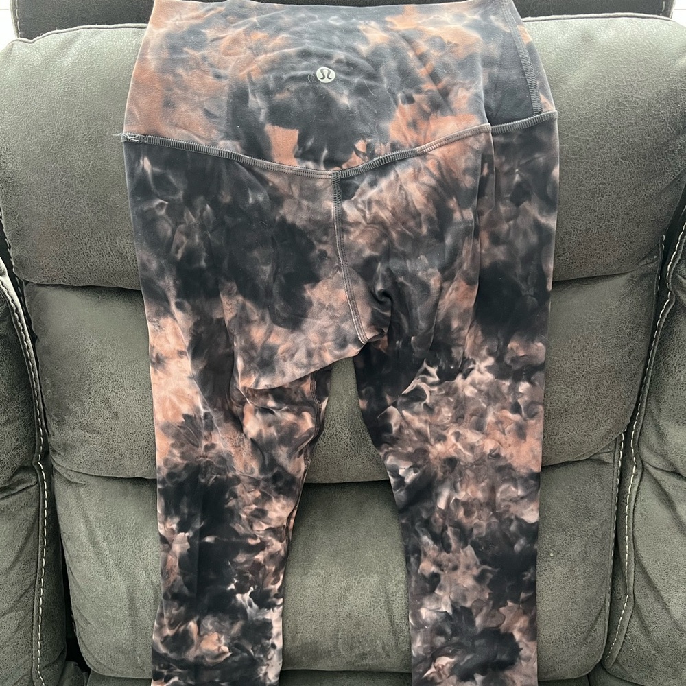 lululemon athletica Marble Leggings - Black and Brown